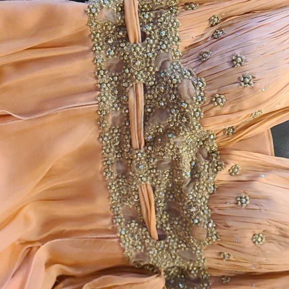 Romantic soft pink beaded Grecian style maxi dress - Picture 6 of 9